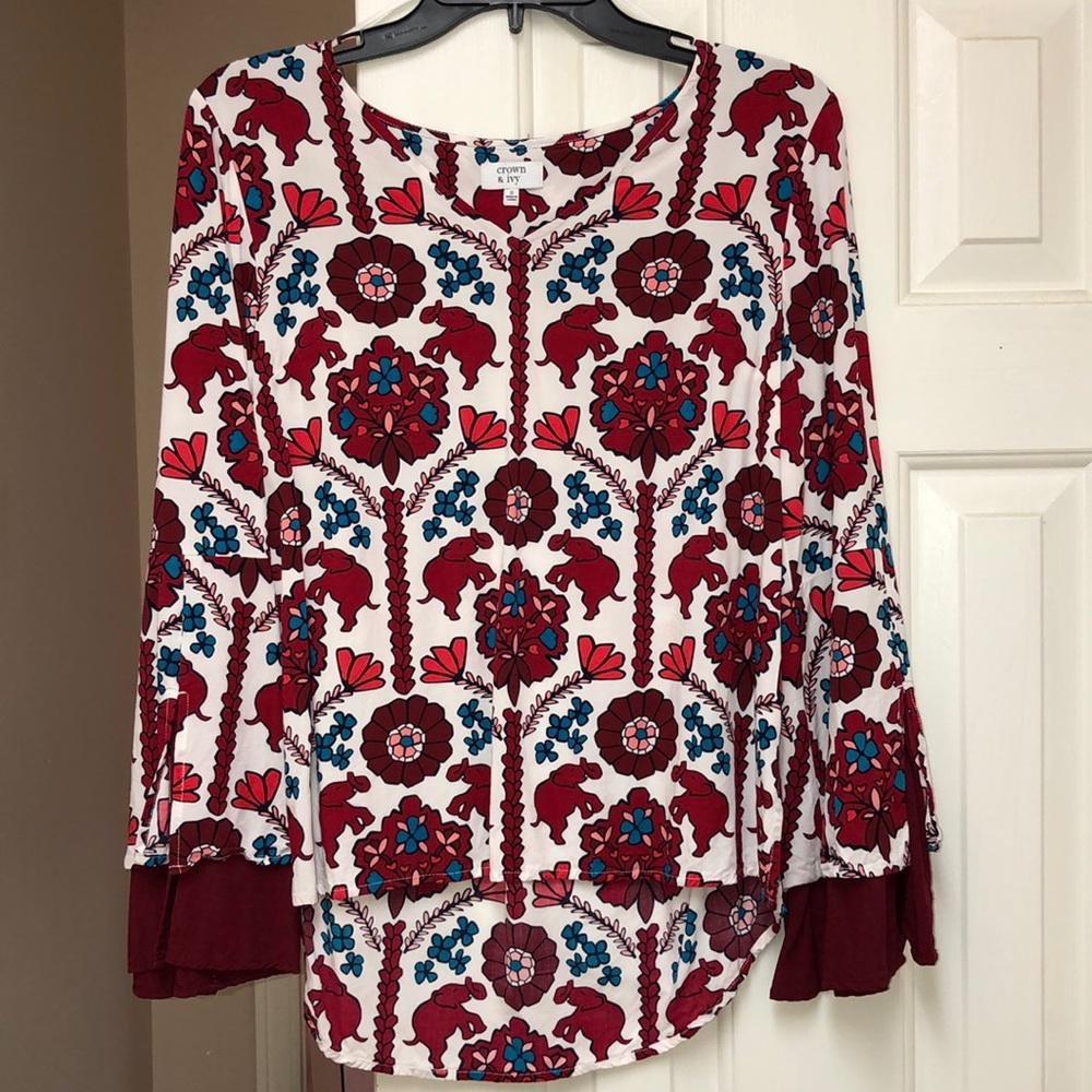 Crown & Ivy Elephant Blouse